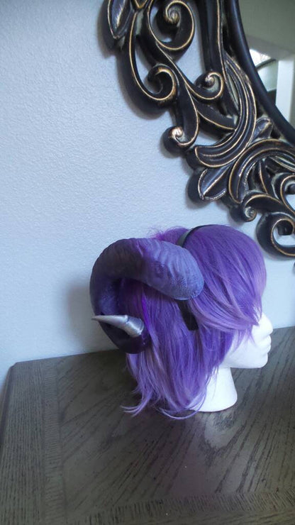 Critical Role ram horns Mollymauk Tealeaf inspired horns 3D printed no mold seams - Mud And Majesty