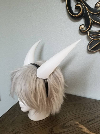 Dragon inspired 3d printed lightweight set horns on headband DIY costume addition dragon ears horned beast set lizzard horns paintable set - Mud And Majesty