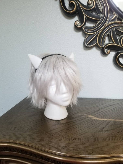 Dragon inspired 3d printed lightweight set horns on headband DIY costume addition dragon ears horned beast set lizzard horns paintable set - Mud And Majesty