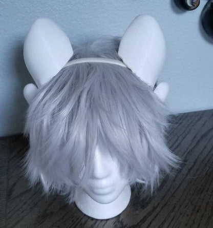 Fantasy How to train your Dragon  3d printed light fury Inspired costume ears horns. Light fury furry costume headband super light weight - Mud And Majesty