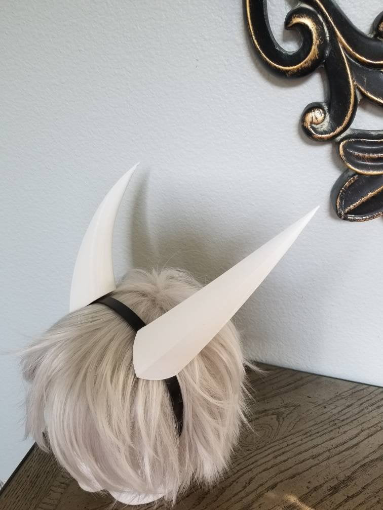 Dragon inspired 3d printed lightweight set horns on headband DIY costume addition dragon ears horned beast set lizzard horns paintable set - Mud And Majesty