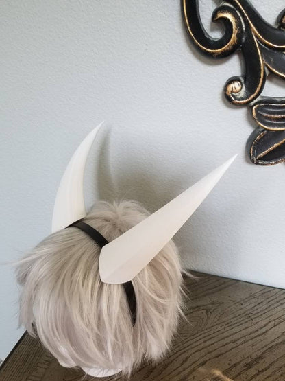 Dragon inspired 3d printed lightweight set horns on headband DIY costume addition dragon ears horned beast set lizzard horns paintable set - Mud And Majesty