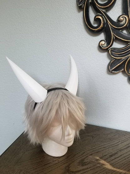 Dragon inspired 3d printed lightweight set horns on headband DIY costume addition dragon ears horned beast set lizzard horns paintable set - Mud And Majesty