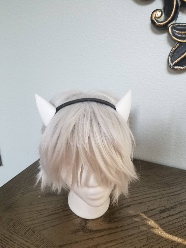 Dragon inspired 3d printed lightweight set horns on headband DIY costume addition dragon ears horned beast set lizzard horns paintable set - Mud And Majesty