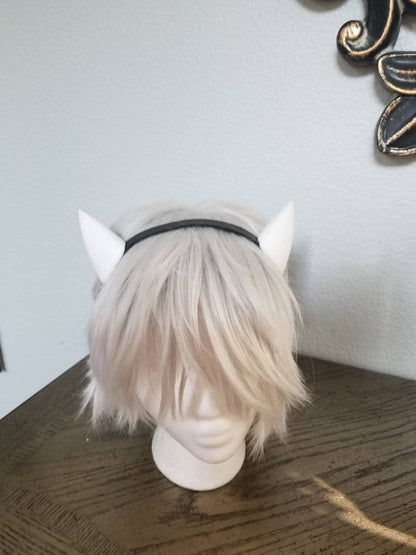 Dragon inspired 3d printed lightweight set horns on headband DIY costume addition dragon ears horned beast set lizzard horns paintable set - Mud And Majesty