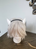 Dragon inspired 3d printed lightweight set horns on headband DIY costume addition dragon ears horned beast set lizzard horns paintable set - Mud And Majesty