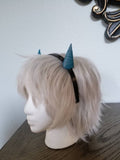 Dragon inspired 3d printed lightweight set horns on headband DIY costume addition dragon ears horned beast set lizzard horns paintable set - Mud And Majesty