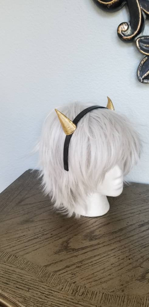 Dragon inspired 3d printed lightweight set horns on headband DIY costume addition dragon ears horned beast set lizzard horns paintable set - Mud And Majesty