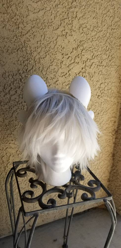 Fantasy How to train your Dragon  3d printed light fury Inspired costume ears horns. Light fury furry costume headband super light weight - Mud And Majesty