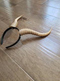 Gazelle horned headband Elvish Larp headdress black animal horns 3D print - Mud And Majesty