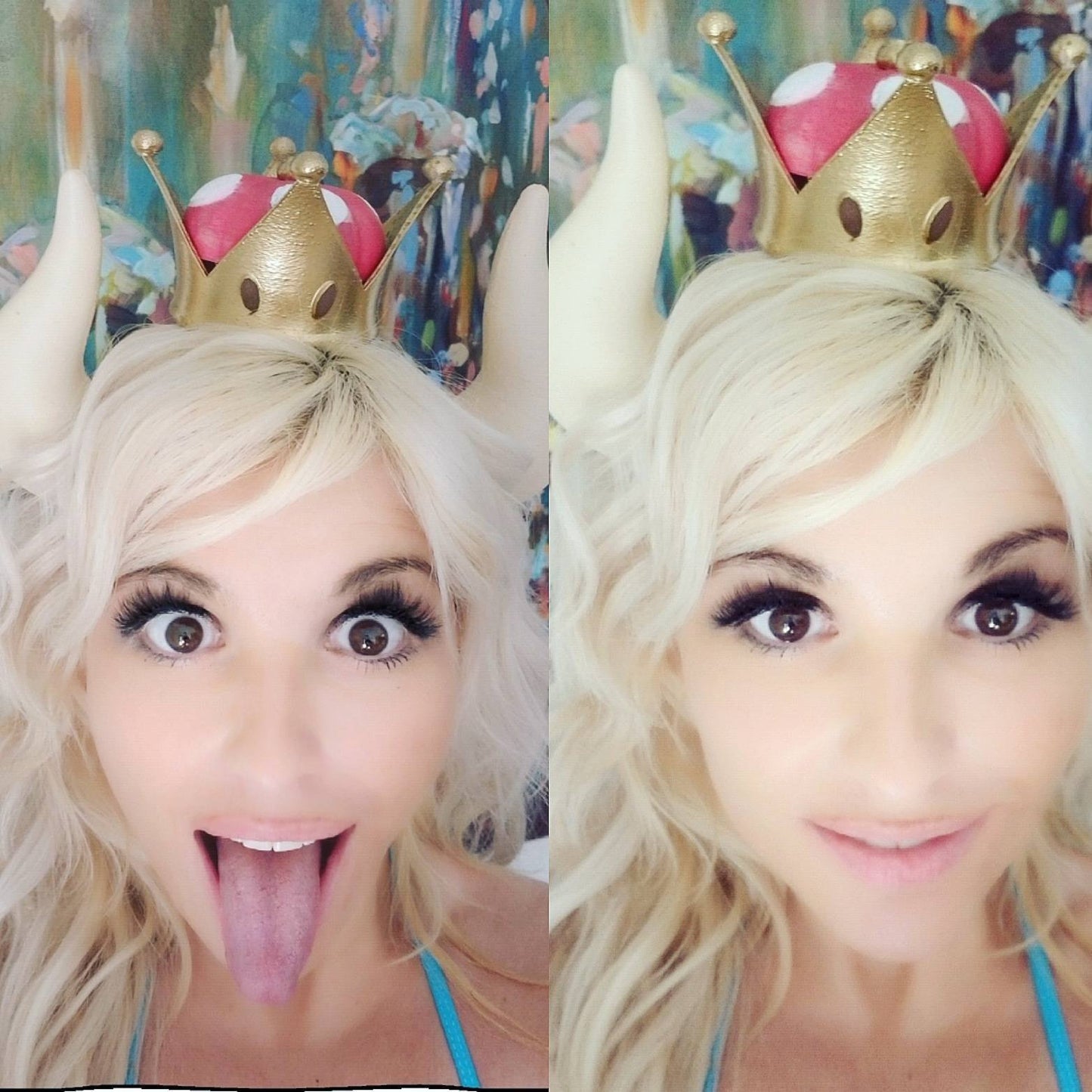 Supercrown lady Bowsette inspired horns and crown set  nintendo Matador-Bull-horns-headband comic-con cosplay horns gaming costume cow horns - Mud And Majesty