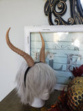 Gazelle horned headband Elvish Larp headdress black animal horns 3D print - Mud And Majesty