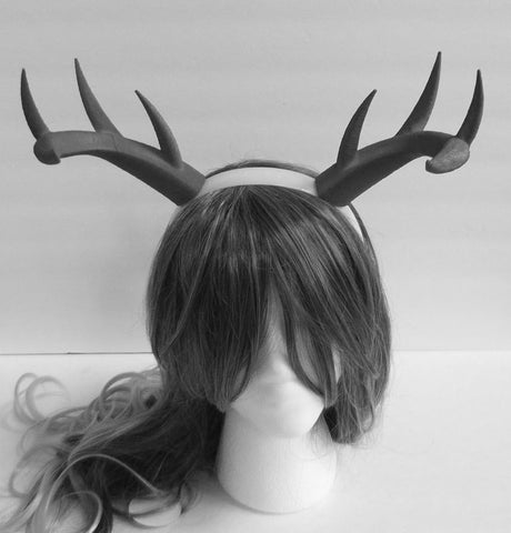 Doe/Deer Antlers Horns  3D Printed (Ultra Light Weight Plastic) black horns comic-con - Mud And Majesty