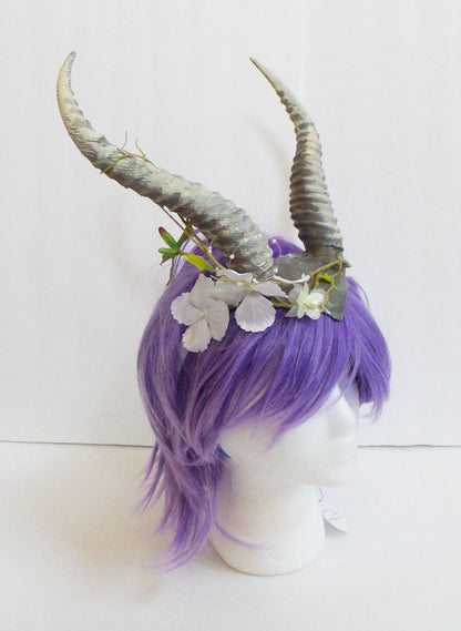 Elvish crown elven horned crown elvish horns Gazelle horns gazelle headband larp comic-con - Mud And Majesty