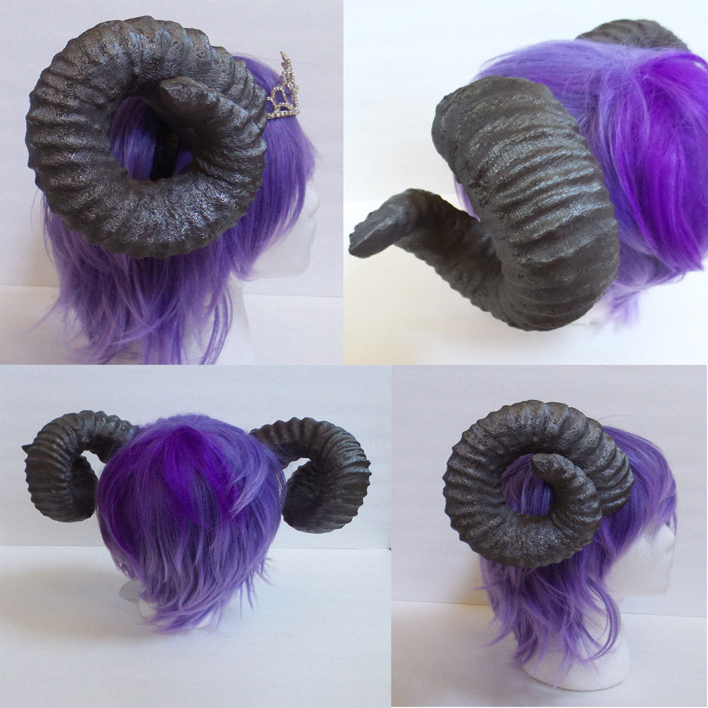 NEW ARRIVAL RAM horns headband 3D printed cosplay comicon Authentic true shape size ram horns wow swirly twisted extra large brown diy crown - Mud And Majesty