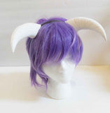 Goat fantasy 3d printed horns  multi mounting and color options horns on headband black white gray - Mud And Majesty
