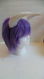 Goat fantasy 3d printed horns  multi mounting and color options horns on headband black white gray - Mud And Majesty