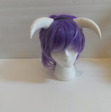 Goat fantasy 3d printed horns  multi mounting and color options horns on headband black white gray - Mud And Majesty