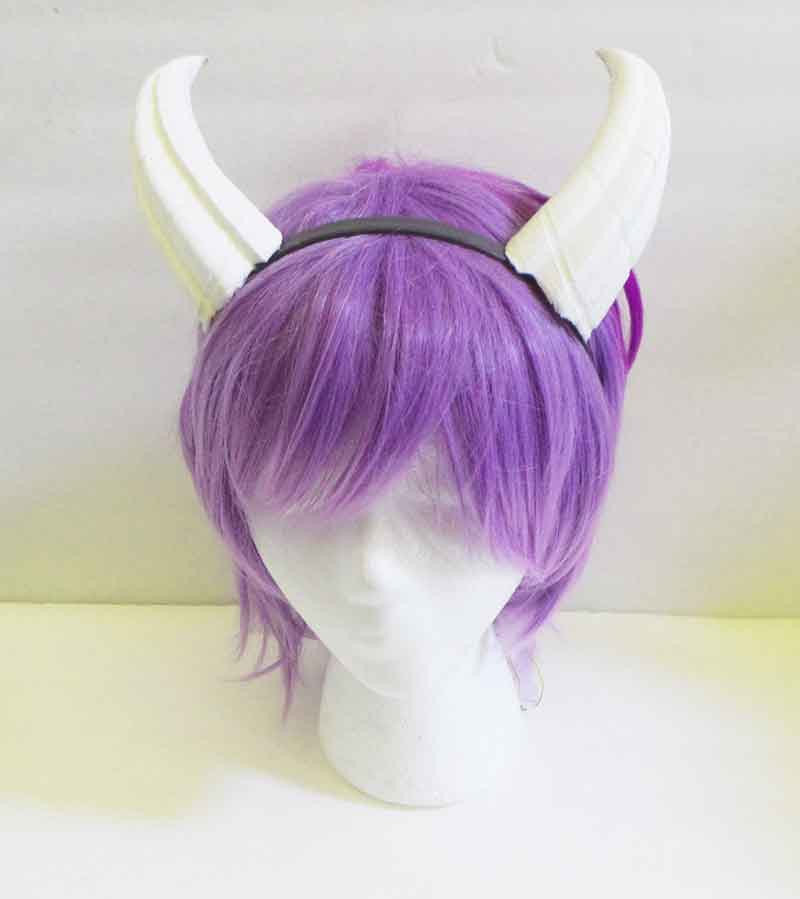 Goat fantasy 3d printed horns multi mounting and color options horns on headband black white gray - Mud And Majesty