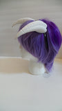 Goat fantasy 3d printed horns  multi mounting and color options horns on headband black white gray - Mud And Majesty