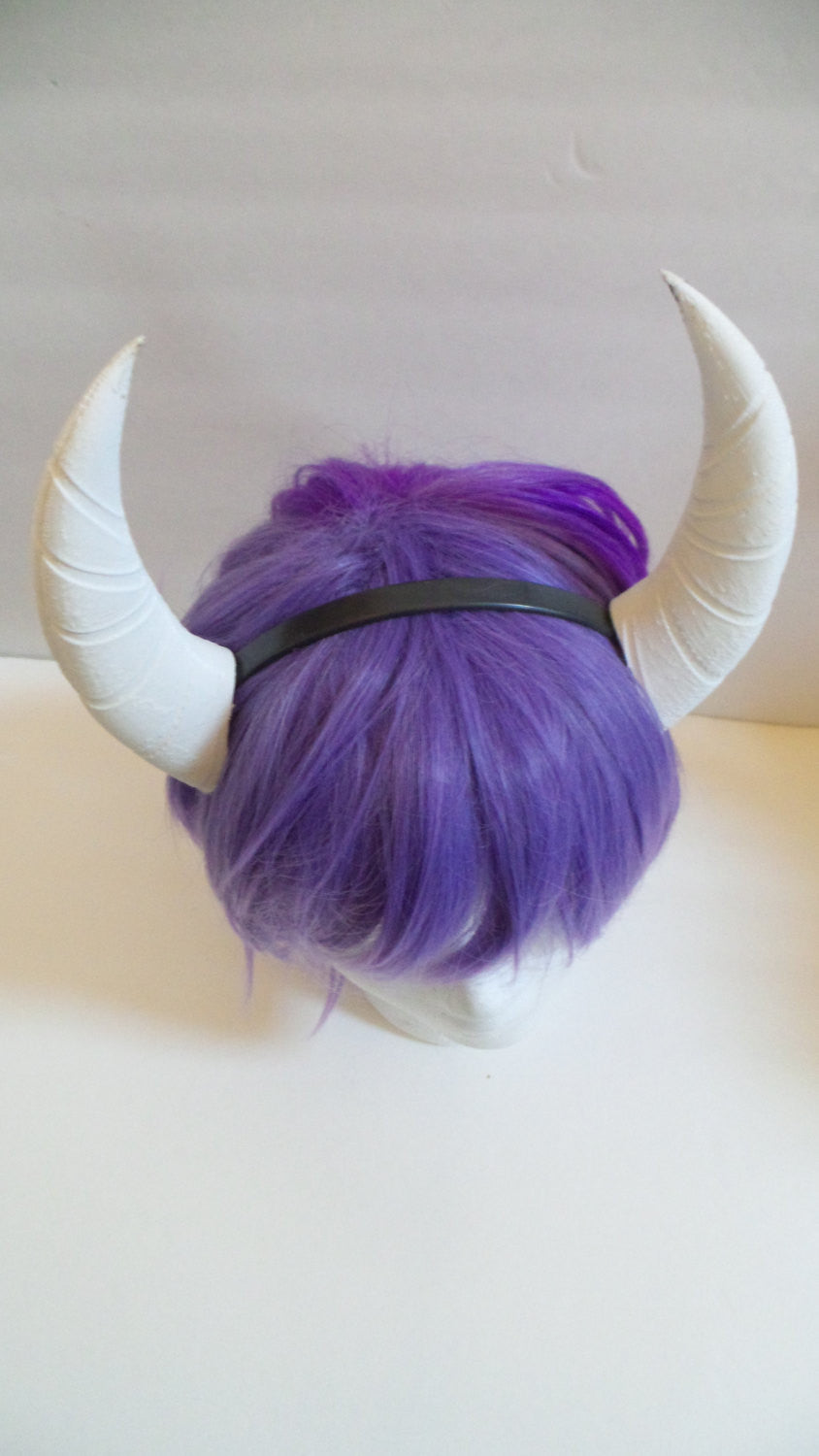 Goat fantasy 3d printed horns many multi mounting and color options horns on headband black white gray - Mud And Majesty