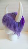 Goat fantasy 3d printed horns many multi mounting and color options horns on headband black white gray - Mud And Majesty