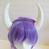 Goat fantasy 3d printed horns many multi mounting and color options horns on headband black white gray - Mud And Majesty