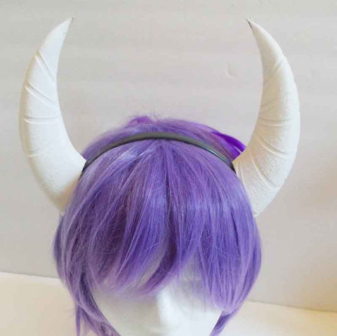 Goat fantasy 3d printed horns many multi mounting and color options horns on headband black white gray - Mud And Majesty