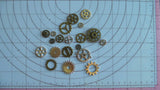 Gears 20pc lot assortment .8cm-2.5cm .25inch-1.2inch steampunk accessories DIY watch gears, clock gears cogs - Mud And Majesty
