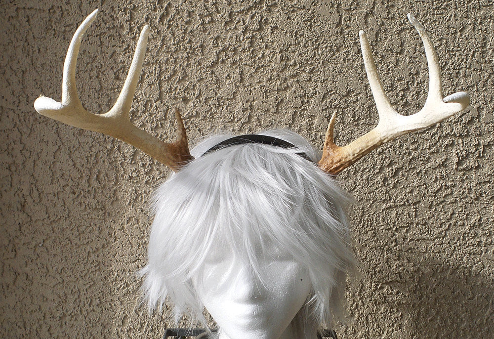 NEW ARRIVAL! Realistic  Doe/Deer Antlers Horns and optional ears  3D Printed (Ultra Light Weight Plastic) Reindeer Antlers comic-con - Mud And Majesty