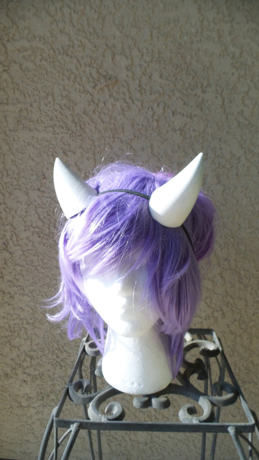 Goat fantasy 3d printed mini horns Toriel, rpg game Undertale headband gray tips small 3" - Mud And Majesty