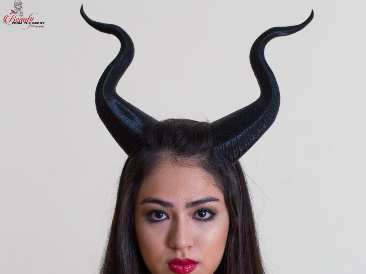 BEST SELLING!Adult 12" Classic Young Maleficent Inspired Horns  3D Printed  choose your color comic-con - Mud And Majesty