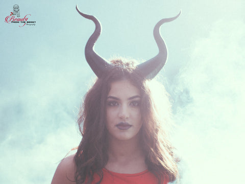 BEST SELLING!Adult 12" Classic Young Maleficent Inspired Horns  3D Printed  choose your color comic-con - Mud And Majesty