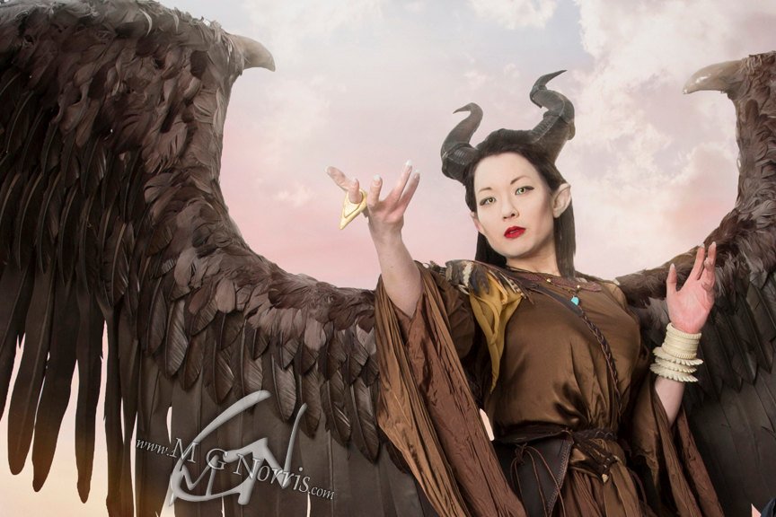 Large Horns 12.5" Maleficent Inspired Horns  3D Printed (Ultra Light Weight Plastic) Suitable for adults comic-con - Mud And Majesty