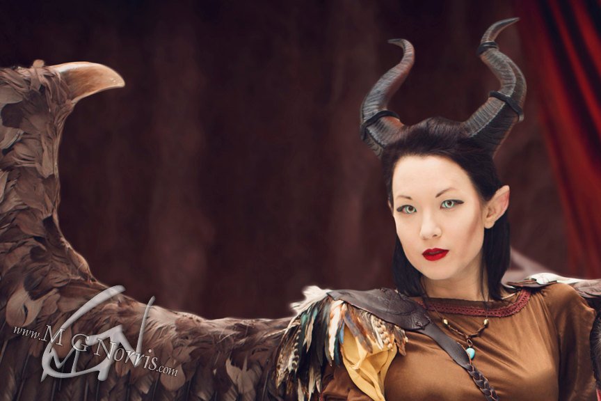 Large Horns 12.5" Maleficent Inspired Horns  3D Printed (Ultra Light Weight Plastic) Suitable for adults comic-con - Mud And Majesty