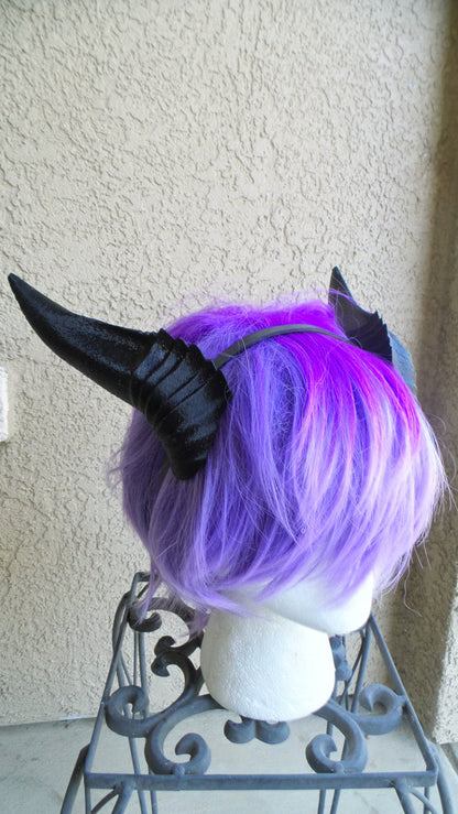 Deanerys Dragon inspired 3d printed horns on headband DIY costume addition dragon ears XL  lizzard horns - Mud And Majesty