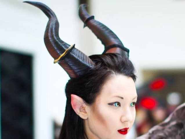 Large Horns 12.5" Maleficent Inspired Horns  3D Printed (Ultra Light Weight Plastic) Suitable for adults comic-con - Mud And Majesty